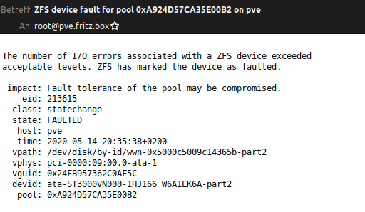 zfs commands to monitor disk health