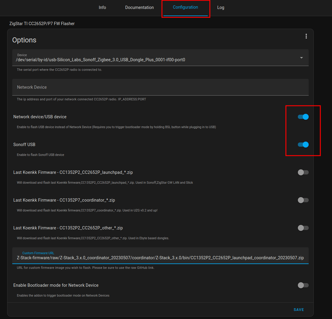 [Home Assistant] Update firmware on Sonoff Zigbee USB Dongle-P – nocin.eu