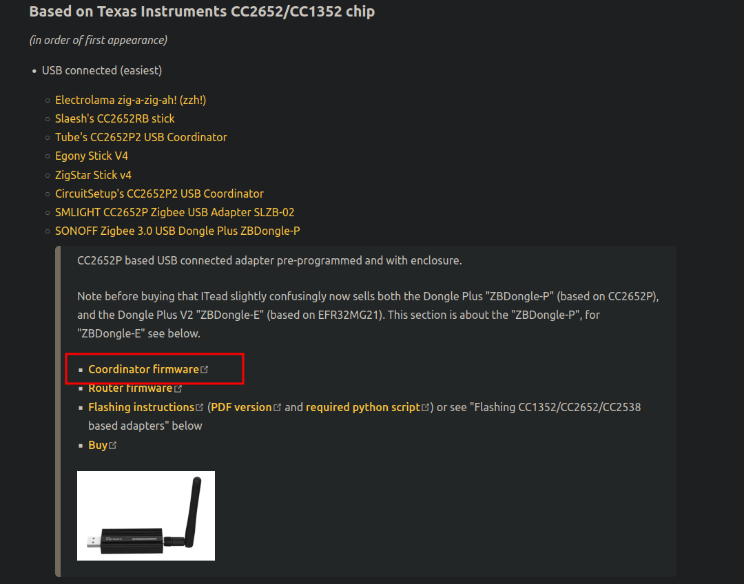 [Home Assistant] Update firmware on Sonoff Zigbee USB Dongle-P – nocin.eu